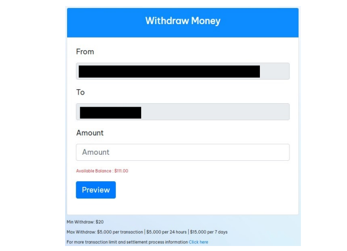 Reset password link page