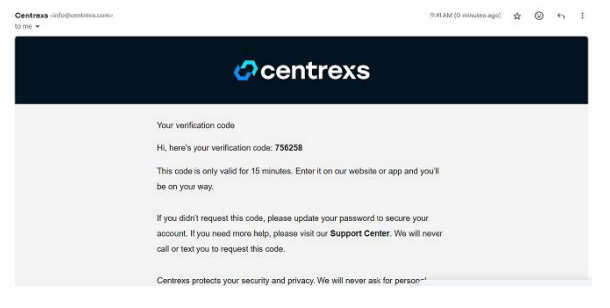 OTP verification screen